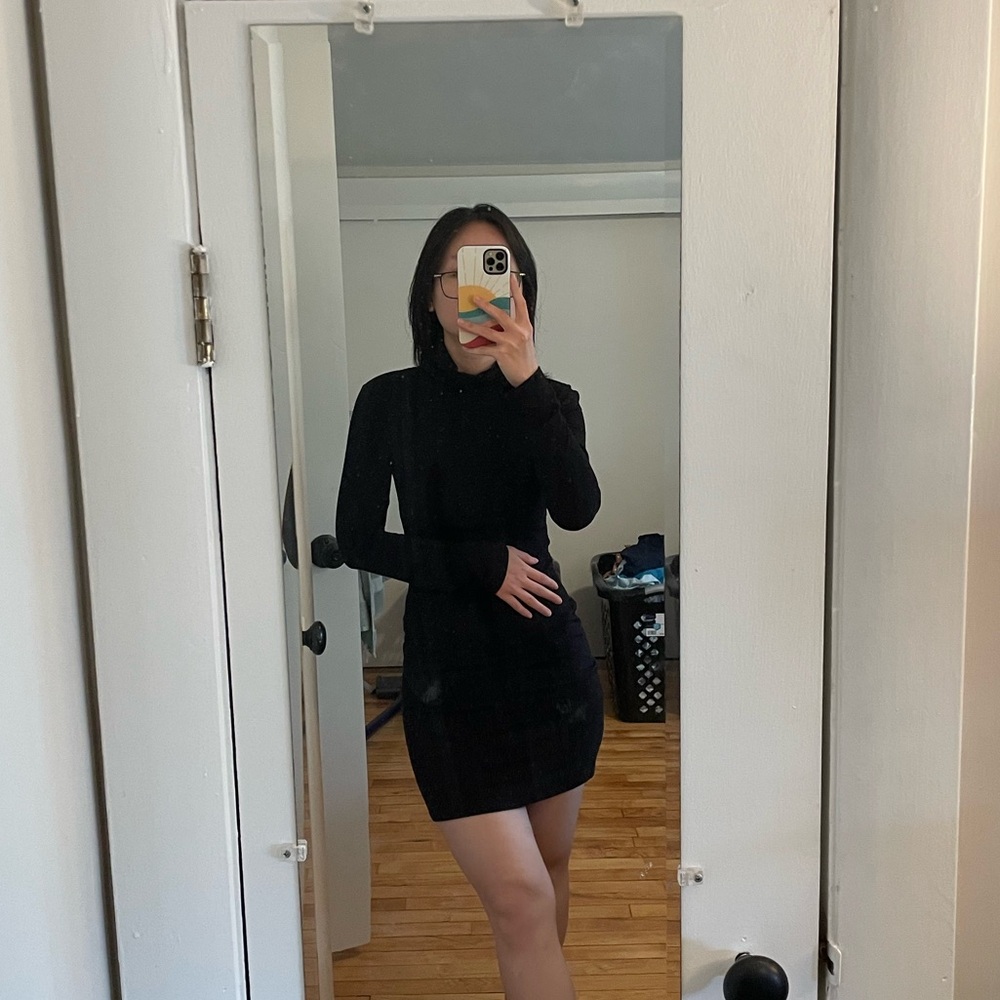 Lulus Black Turtleneck Bodycon Dress S